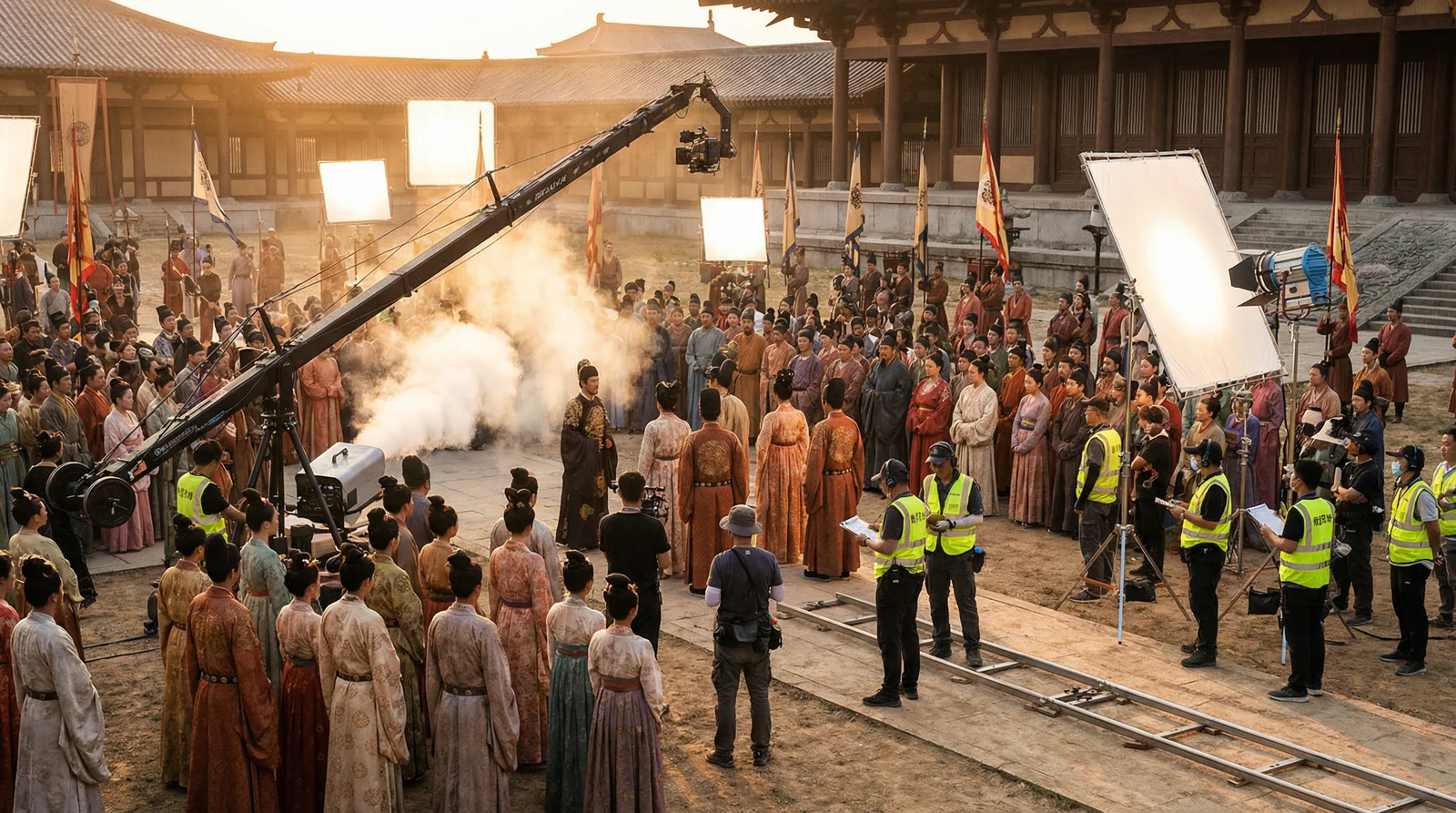 黄色仓库古装大片拍摄现场幕后花絮