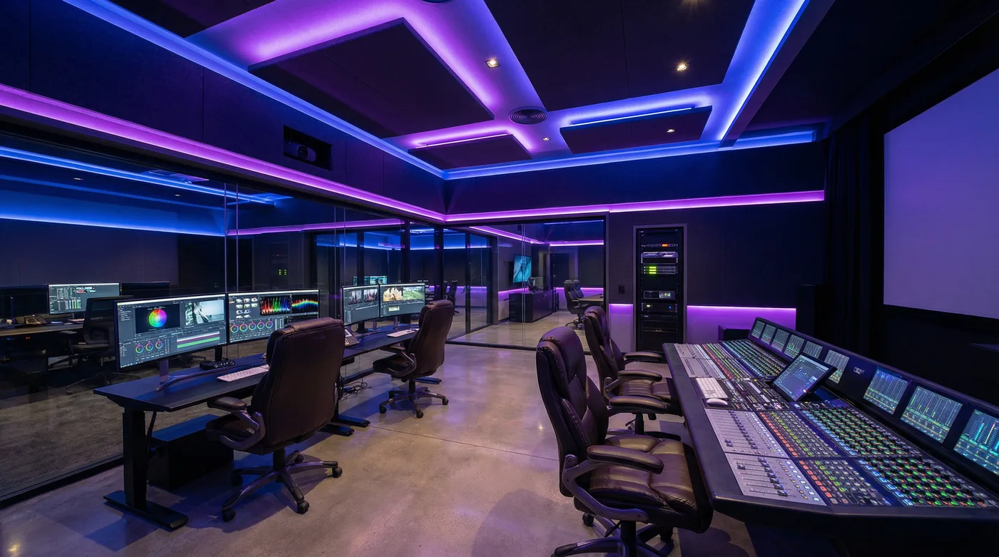 黄色仓库后期制作工作室内景